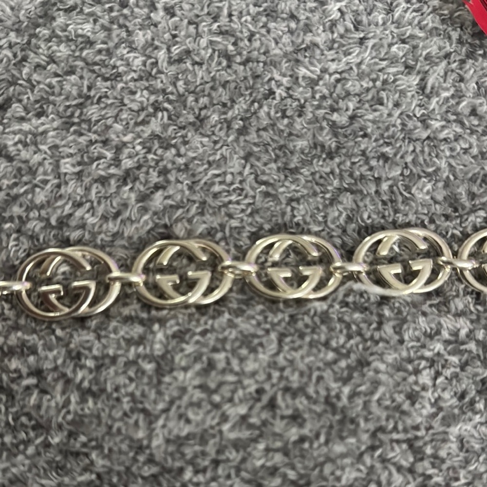 NWT Gucci Silver Logo Link Bracelet